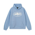 Light Blue Graphic Hoodie Unisex Streetwear Casual Pullover Sweatshirt