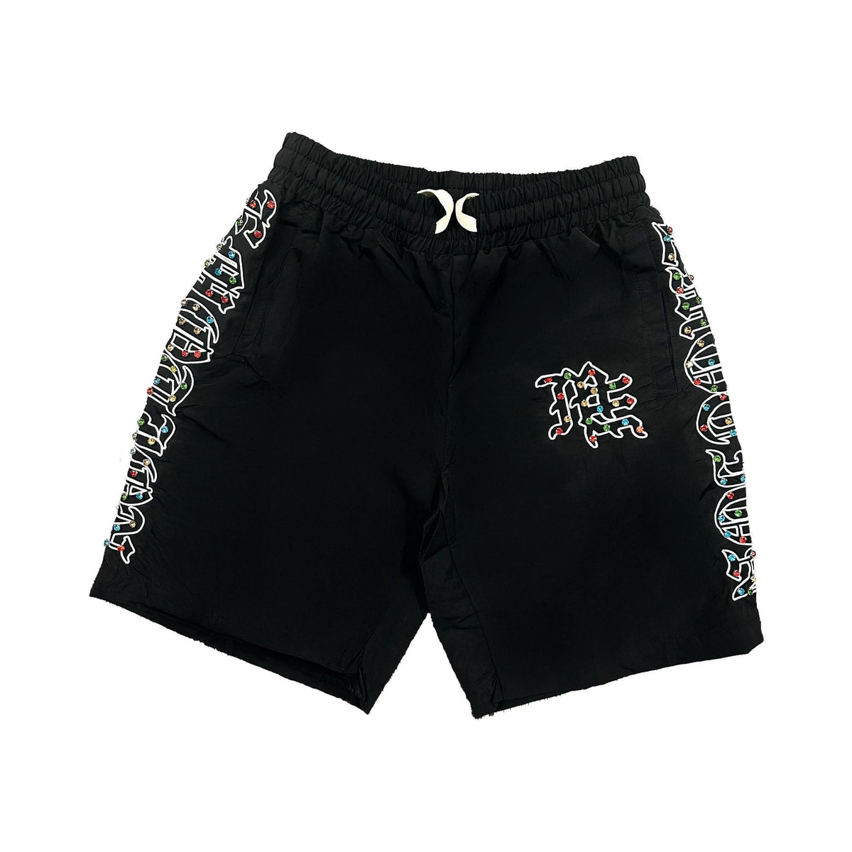 “Me” Nylon Rhinestone Shorts
