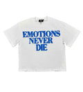 Mixed Emotions End Rhinestone Tee White/Blue