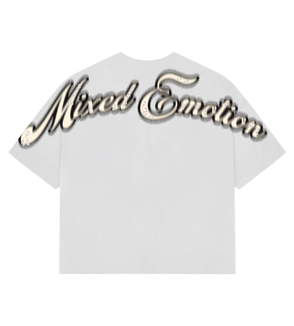 Mixed Emotions Pearl Cropped Tee White