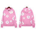 "Denim Tears" Pink Floral Pattern Full-Zip Hoodie