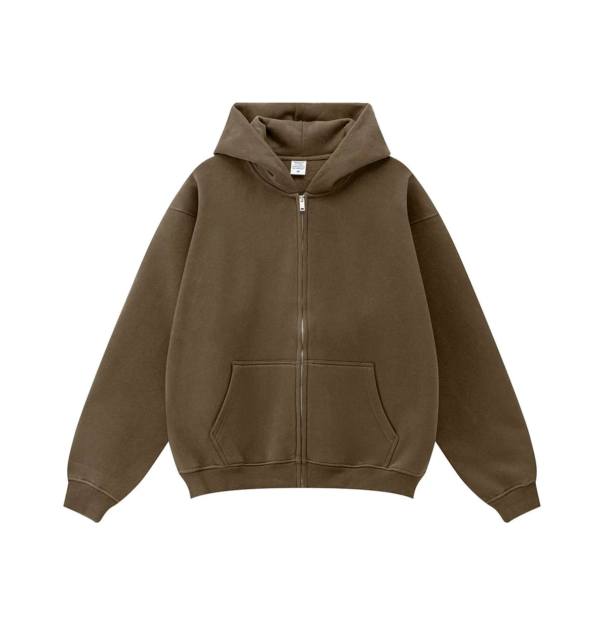 Kanye West-Inspired Heavyweight Fleece Zip-Up Hoodie – Olive