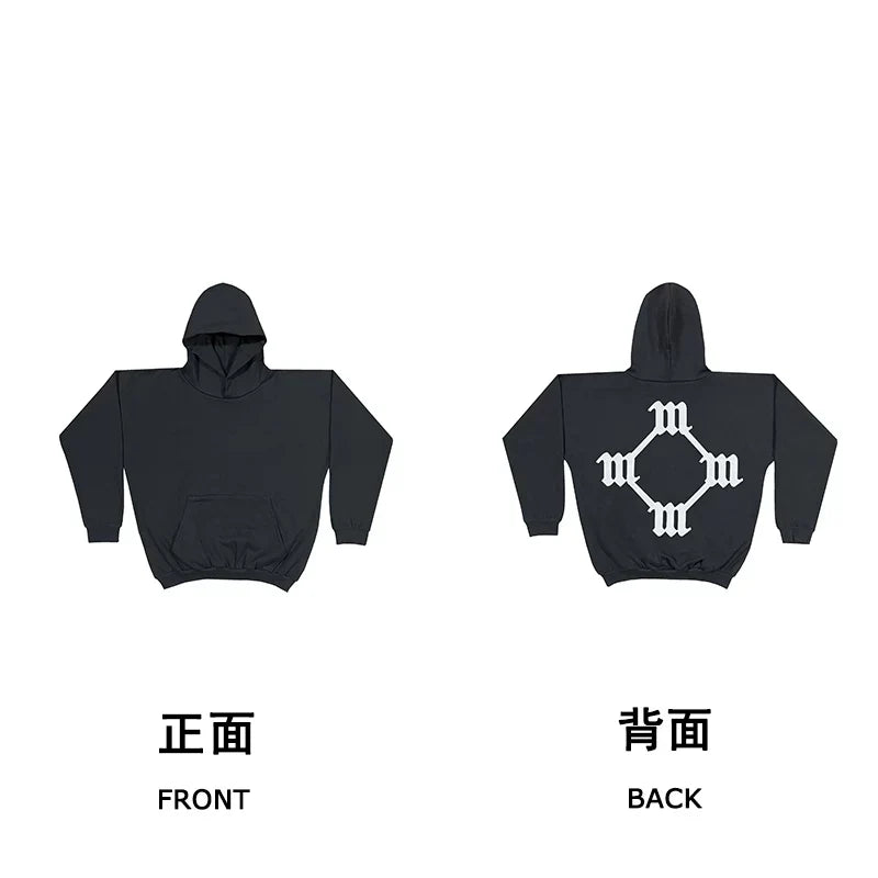 Kanye West Heavyweight Fleece Hoodie – Black / Diamond "M" Logo