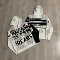 Vale Forever "Valley Dreams Stripe" Vintage Zip-Up Hoodie (White/Black)