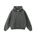 Kanye West-Inspired Heavyweight Fleece Zip-Up Hoodie – Dark Grey